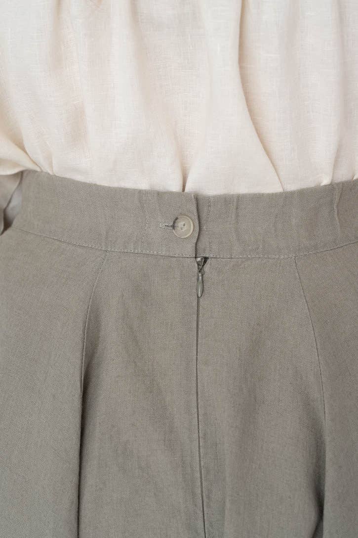 Classic – Full-Circle Linen Midi Skirt