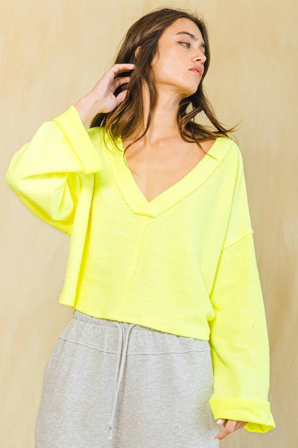T2240 | Cutout Back Adjustable Tie Pullover Crop Top