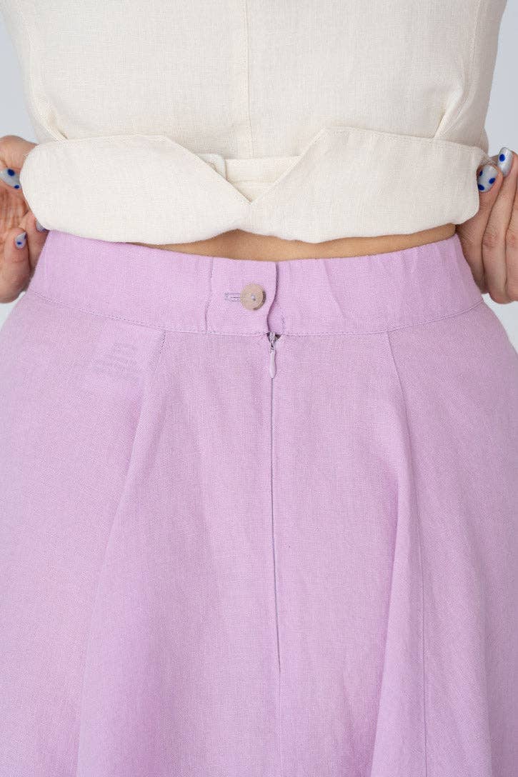 Classic – Full-Circle Linen Midi Skirt