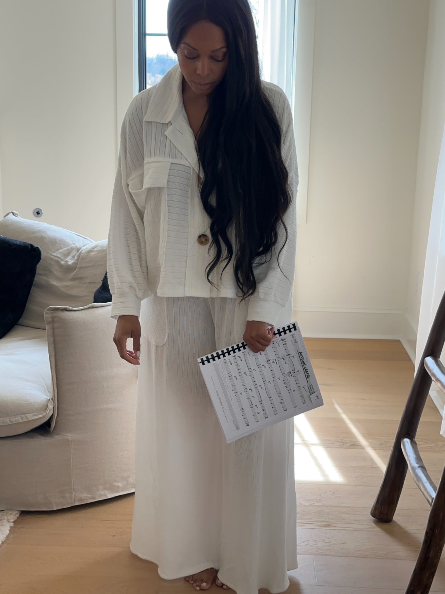 Piano Key Ivory Wide Leg Set