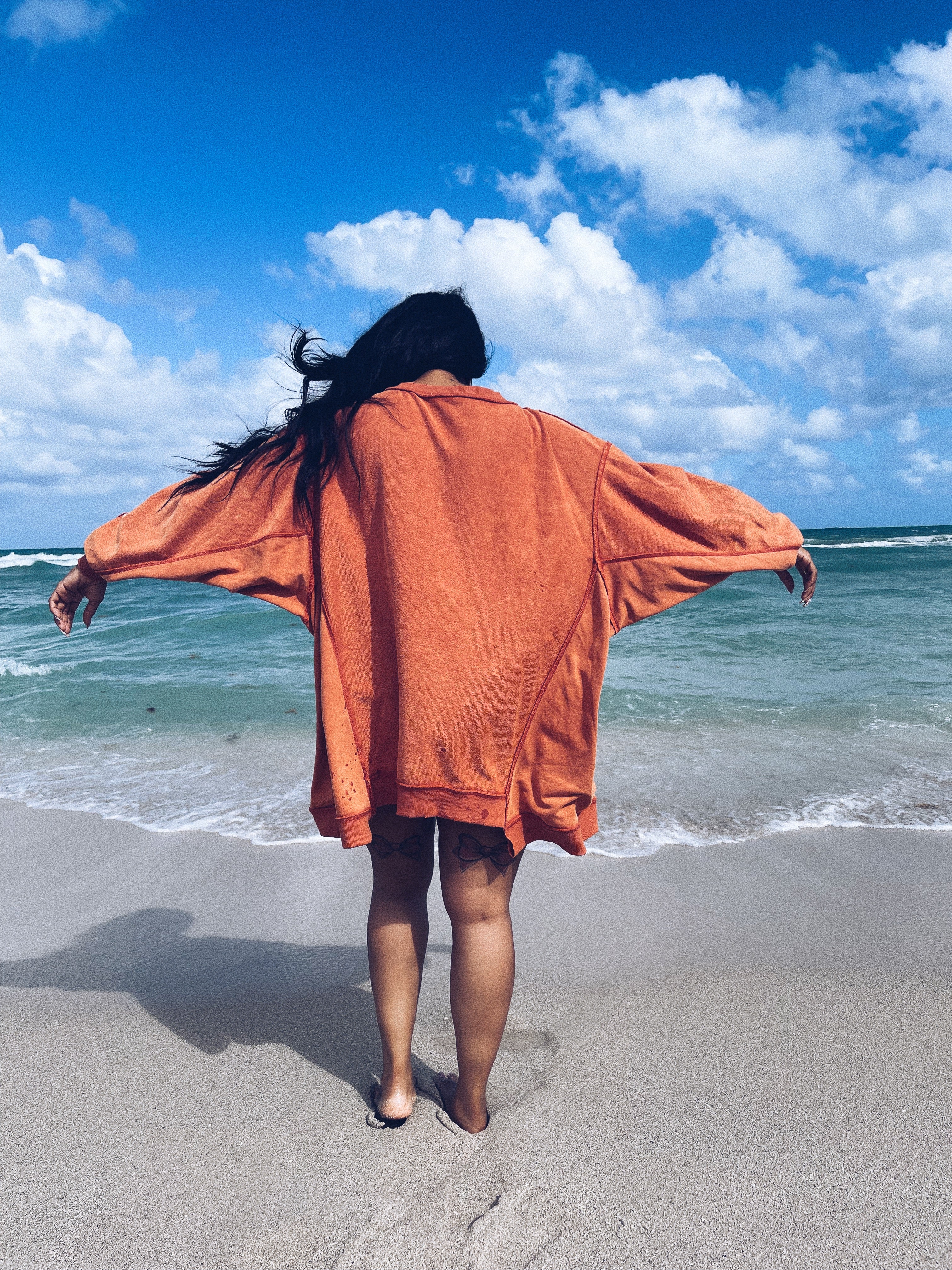 Big Orange Cozy Beach Sweatshirt