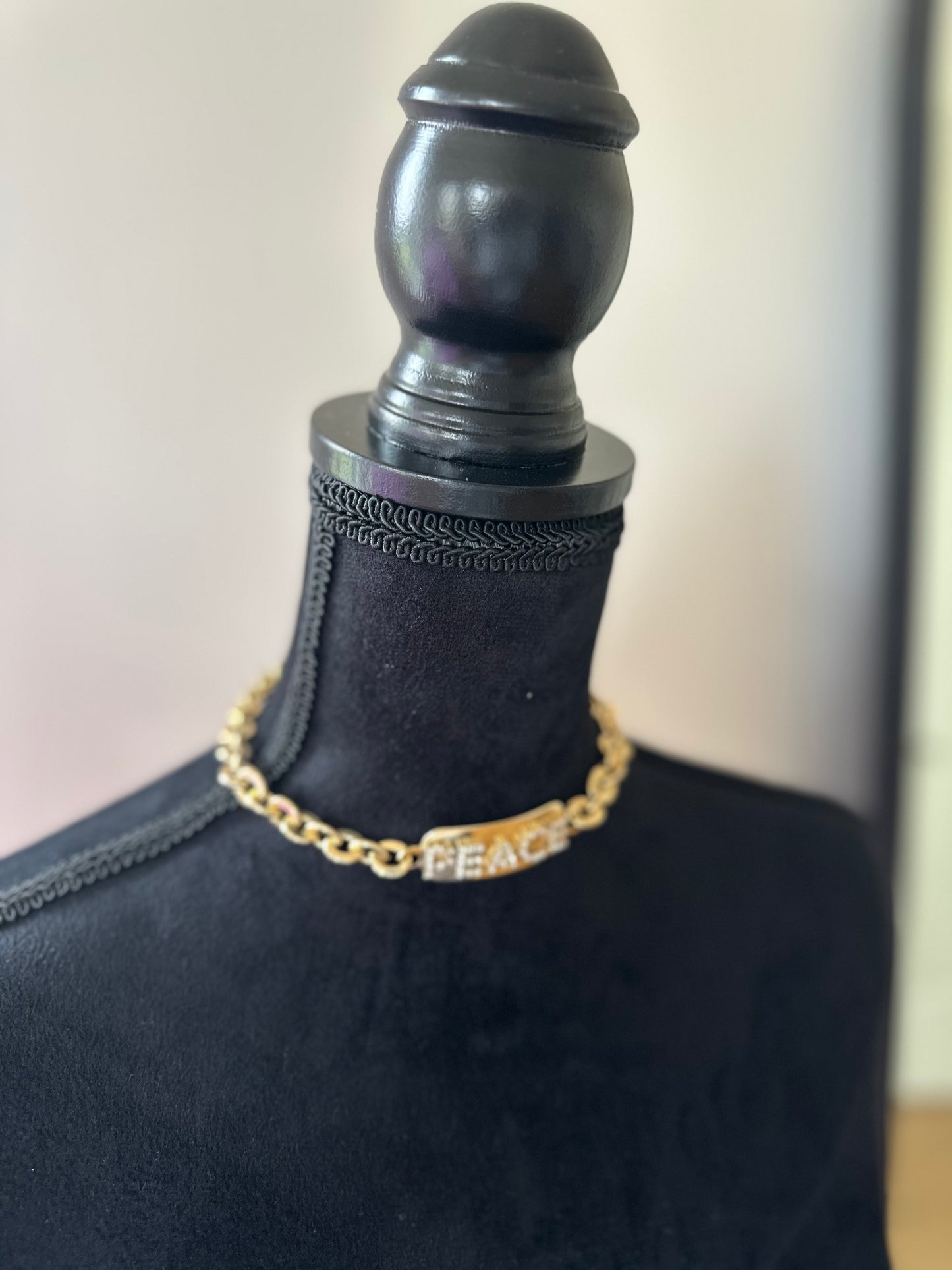 Peace Crystal Fitted Necklace
