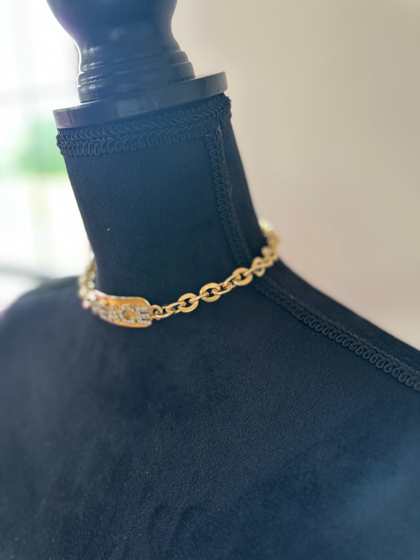 Peace Crystal Fitted Necklace