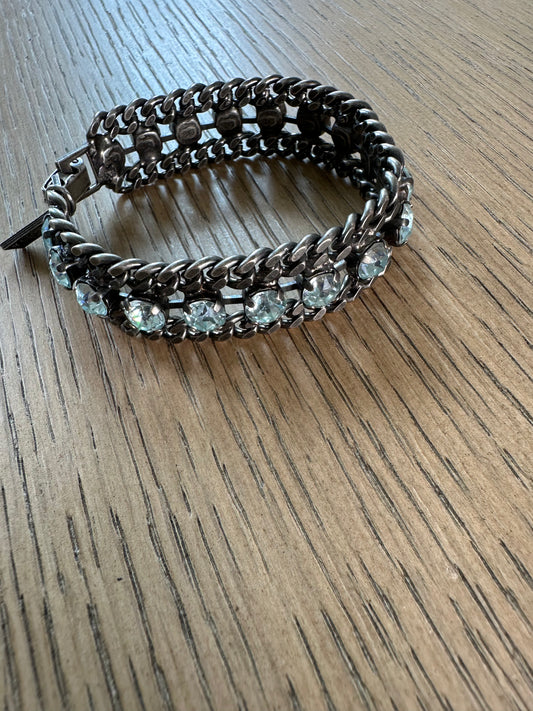 Brass Fitted Crystal Bracelet