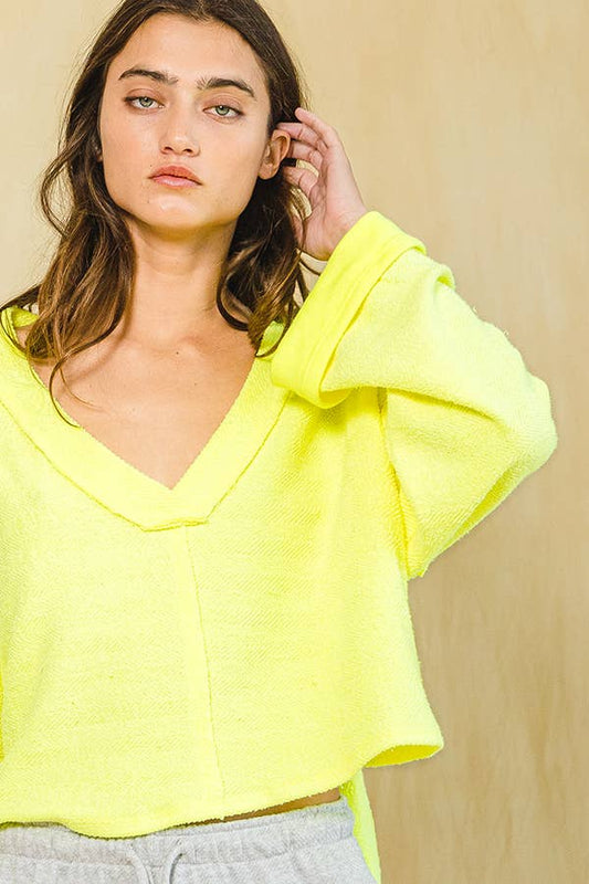 T2240 | Cutout Back Adjustable Tie Pullover Crop Top