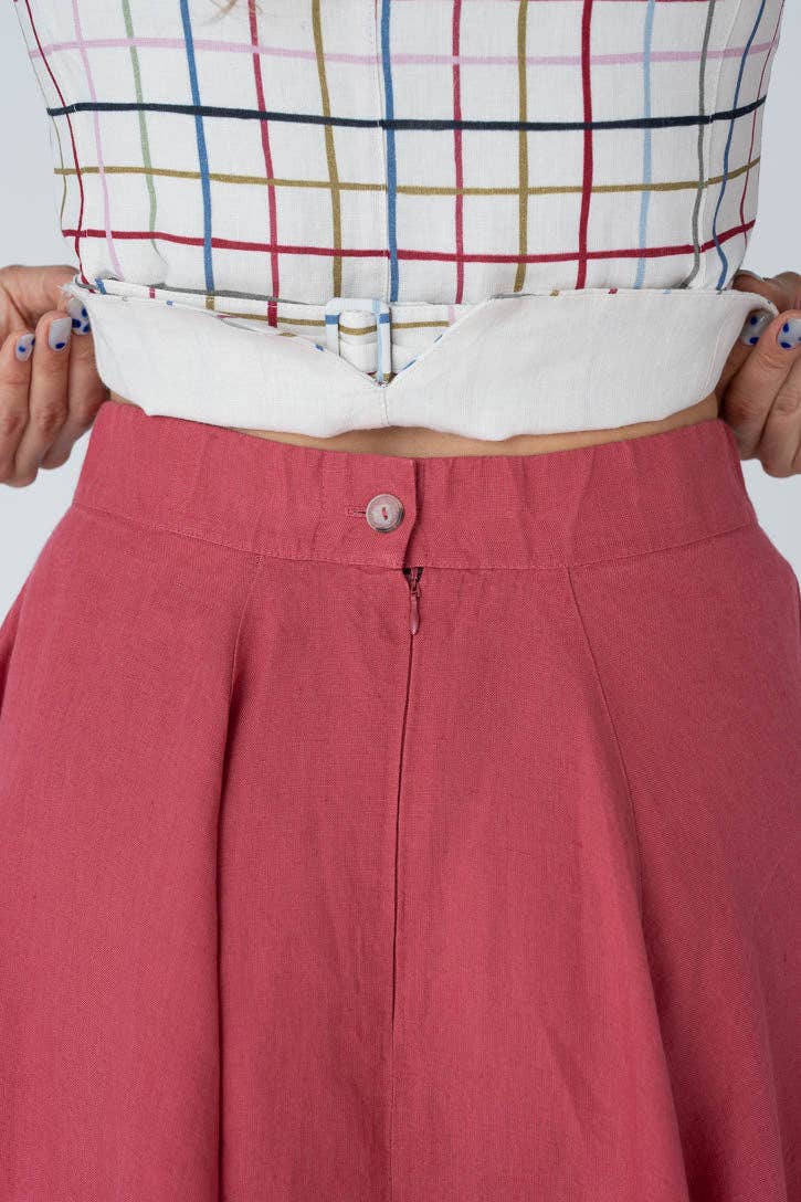 Classic – Full-Circle Linen Midi Skirt
