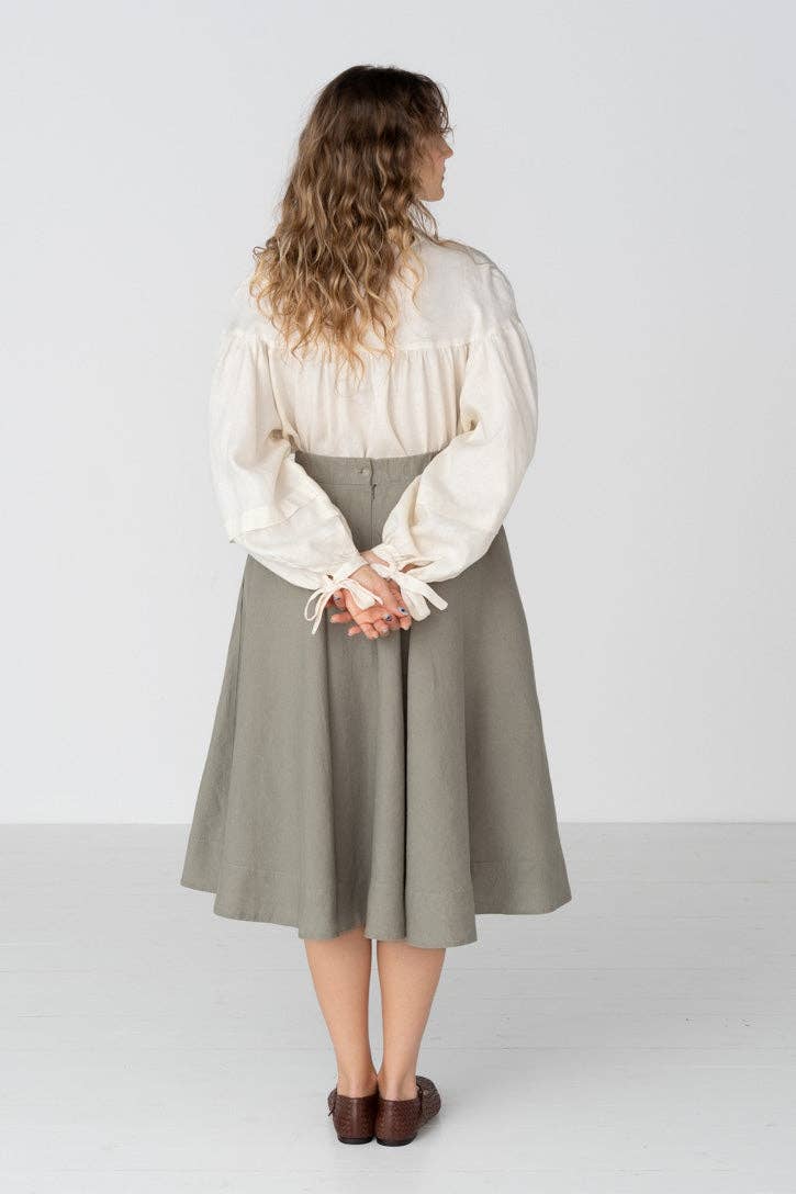 Classic – Full-Circle Linen Midi Skirt