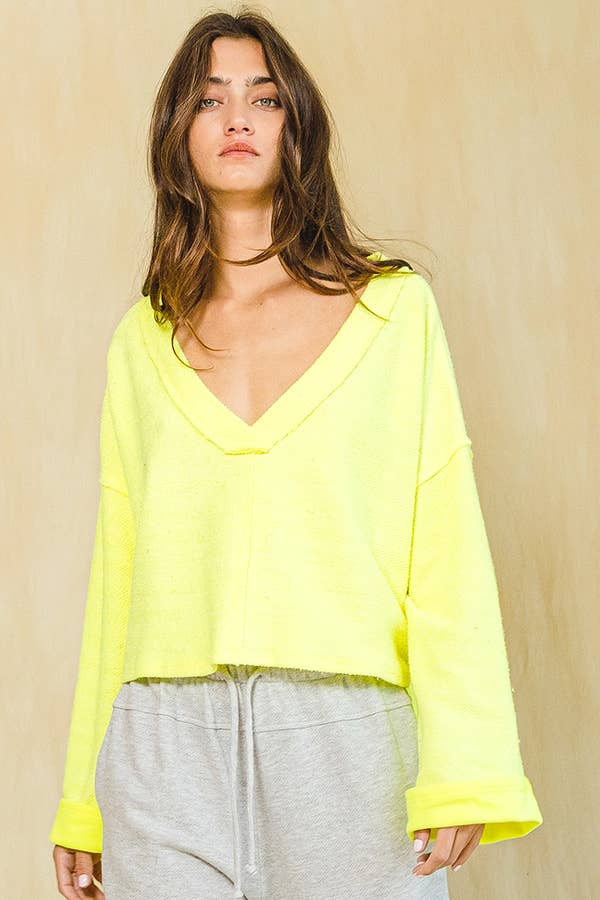 T2240 | Cutout Back Adjustable Tie Pullover Crop Top
