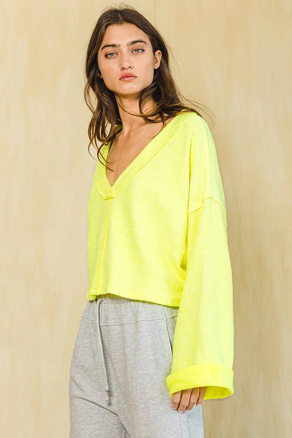 T2240 | Cutout Back Adjustable Tie Pullover Crop Top