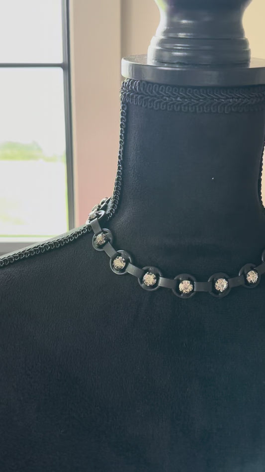 Black and Crystal Fitted Necklace